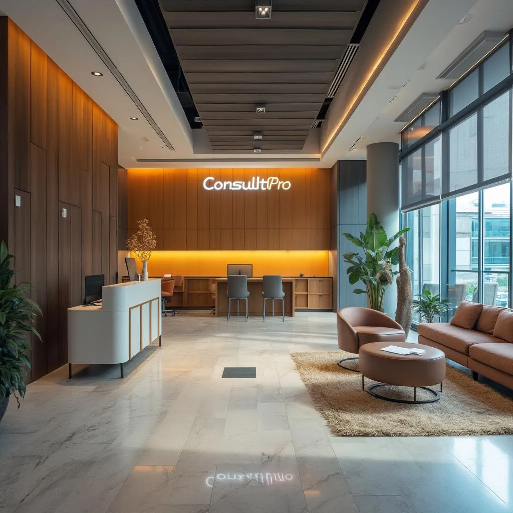 Welcoming reception area of ConsultPro office