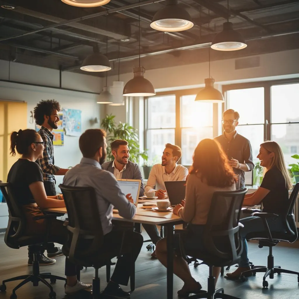 ConsultPro team collaborating in a modern office setting